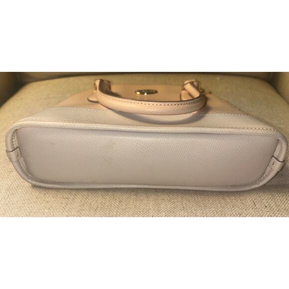 Coach Cora Mini Domed Satchel Leather Peach White Two Toned Crossbody Bag - Picture 4 of 6